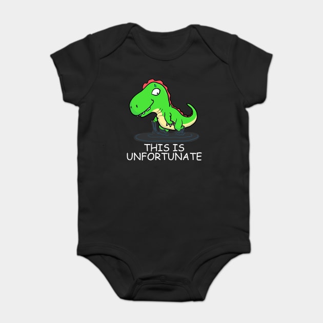 Worried Dinosaur This is Unfortunate Baby Bodysuit by belownormal